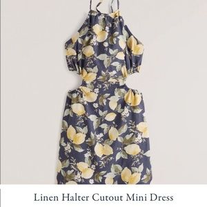 Abercrombie and Fitch Lemon Cut Out Halter Dress